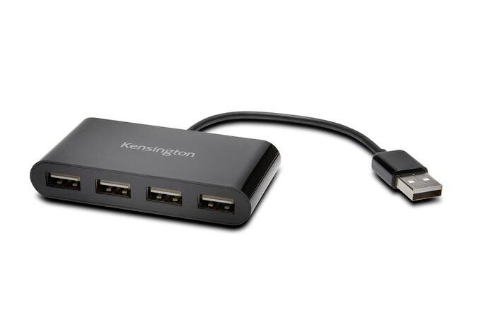 Kensington HUB USB 2.0 4-Port K39120EU USB-hub 4 poorten USB-A USB 2.0 480 MBit/s Zwart