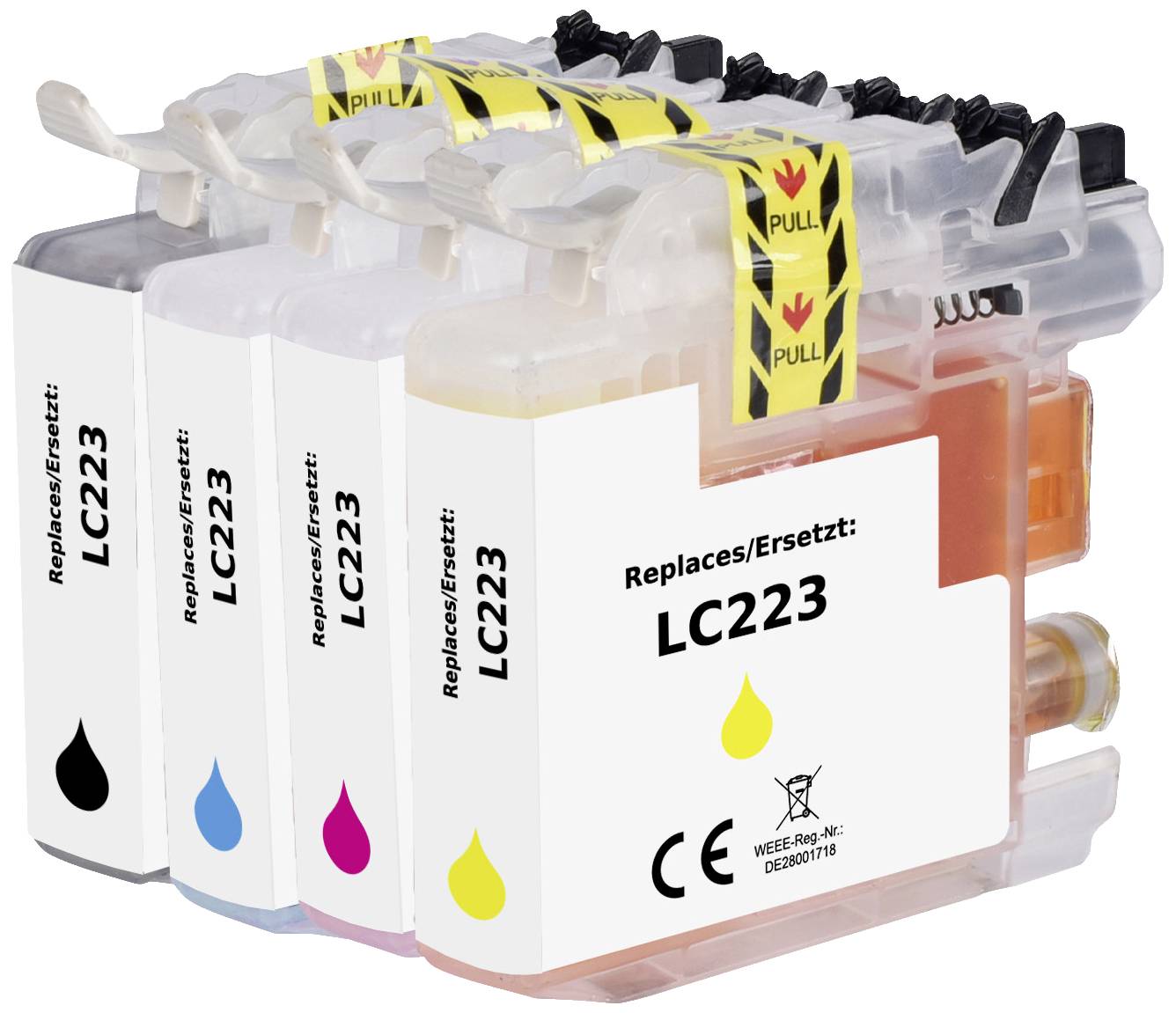 Renkforce Inktcartridge vervangt Brother LC-223BK, LC-223C, LC-223M, LC223Y Compatibel Combipack Zwart, Cyaan, Magenta,