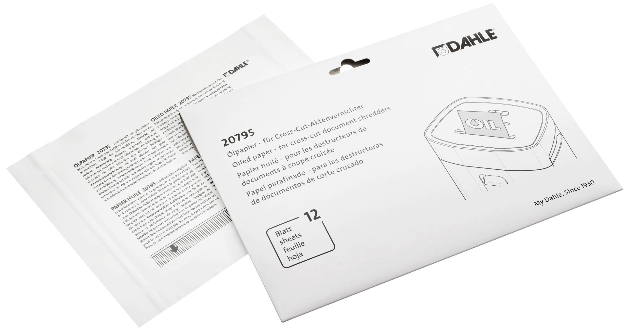 Dahle Dahle 20795 Oliepapier voor papierversnipperaar 12 stuk(s)