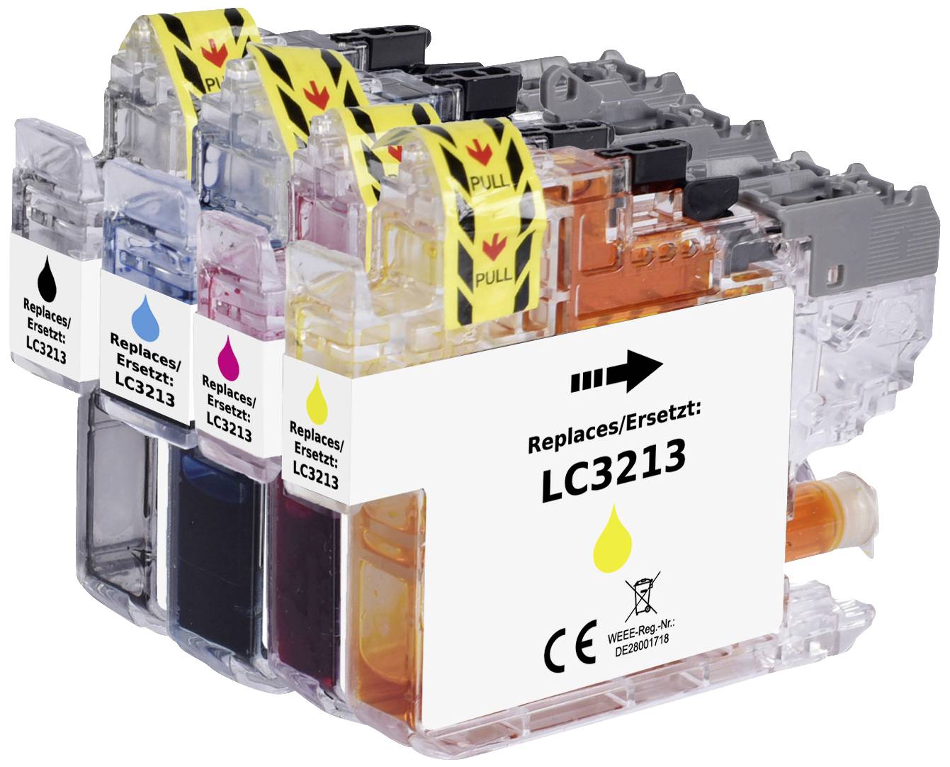 Renkforce Inktcartridge vervangt Brother LC-3213BK, LC-3213C, LC-3213M, LC-3213Y Compatibel Combipack Zwart, Cyaan, Mage