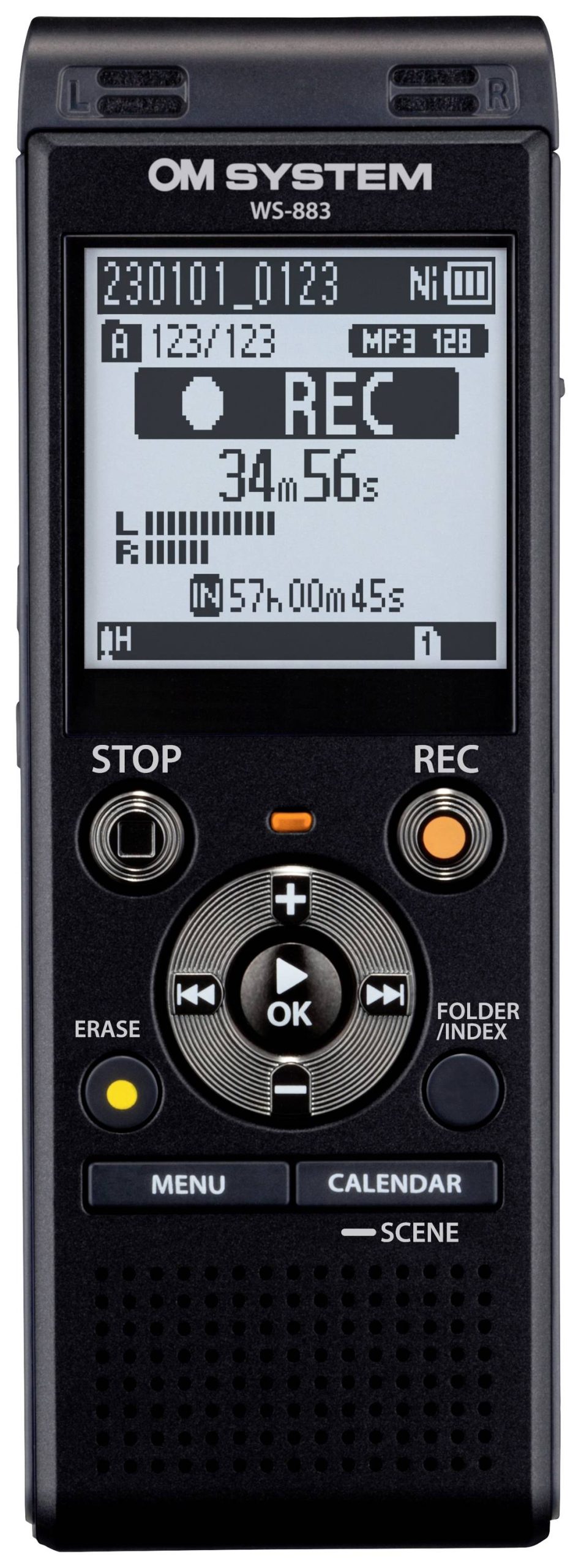 OM System WS-883 Digitaal dicteerapparaat Opnameduur (max.) 2080 h Zwart