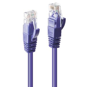 LINDY 48121 RJ45 Netwerkkabel, patchkabel CAT 6 U/UTP 0.50 m Violet 1 stuk(s) LINDY 48121 RJ45 Netwerkkabel, patchkabel CAT 6 U/UTP 0.50 m Violet 1 stuk(s)
