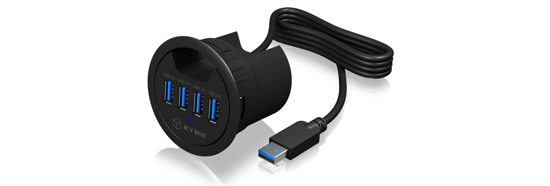 ICY BOX 60123 USB-hub 4 poorten USB-A USB 3.1 Gen1 5 GBit/s Zwart
