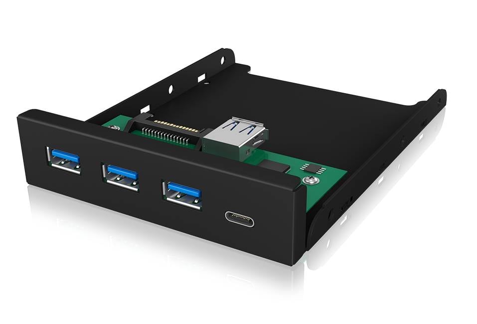 ICY BOX 60432 USB-hub 4 poorten USB-A USB 3.1 Gen1 5 GBit/s Zwart