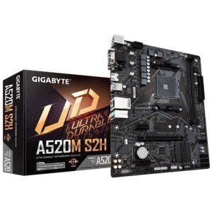 Gigabyte A520M S2H Moederbord Socket AMD AM4 Vormfactor Micro-ATX Moederbord chipset AMD® A520 Gigabyte A520M S2H Moederbord Socket AMD AM4 Vormfactor Micro-ATX Moederbord chipset AMD® A520