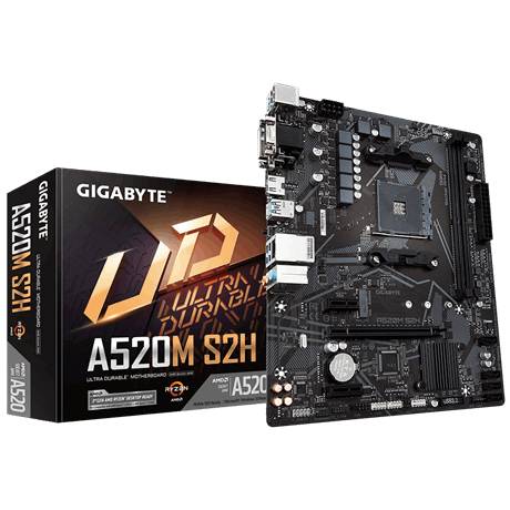 Gigabyte A520M S2H Moederbord Socket AMD AM4 Vormfactor Micro-ATX Moederbord chipset AMD® A520