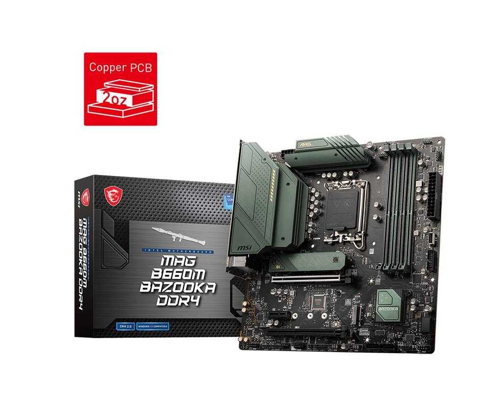 MAG B660M BAZOOKA DDR4 Moederbord Socket Intel LGA 1700 Vormfactor Micro-ATX Moederbord chipset Intel® B660