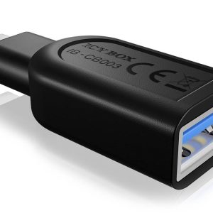 ICY BOX USB-C Stekkerverbinder [1x USB-C stekker – 1x USB 3.1 bus A] IB-CB003, Adapter USB 3.2 Gen 1 Type-C Stecker zu U