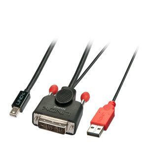 LINDY Monitor Adapter [1x DVI-D-stekker – 1x Mini-DisplayPort stekker, USB-A] 41997 2 m