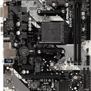 ASRock B450M-HDV R4.0 Moederbord Socket AMD AM4 Vormfactor Micro-ATX Moederbord chipset AMD® B450