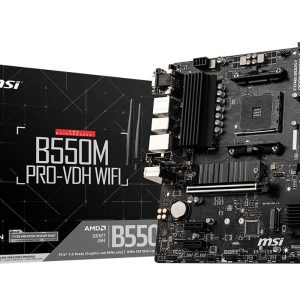 Micro Star International Computer B550M PRO-VDH WIFI Moederbord Socket AMD AM4 Vormfactor Micro-ATX Moederbord chipset A Micro Star International Computer B550M PRO-VDH WIFI Moederbord Socket AMD AM4 Vormfactor Micro-ATX Moederbord chipset A