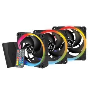 Arctic BioniX P120 A-RGB PC-ventilator Zwart (b x h x d) 120 x 30 x 120 mm Incl. afstandsbediening, Incl. LED-verlichtin Arctic BioniX P120 A-RGB PC-ventilator Zwart (b x h x d) 120 x 30 x 120 mm Incl. afstandsbediening, Incl. LED-verlichtin