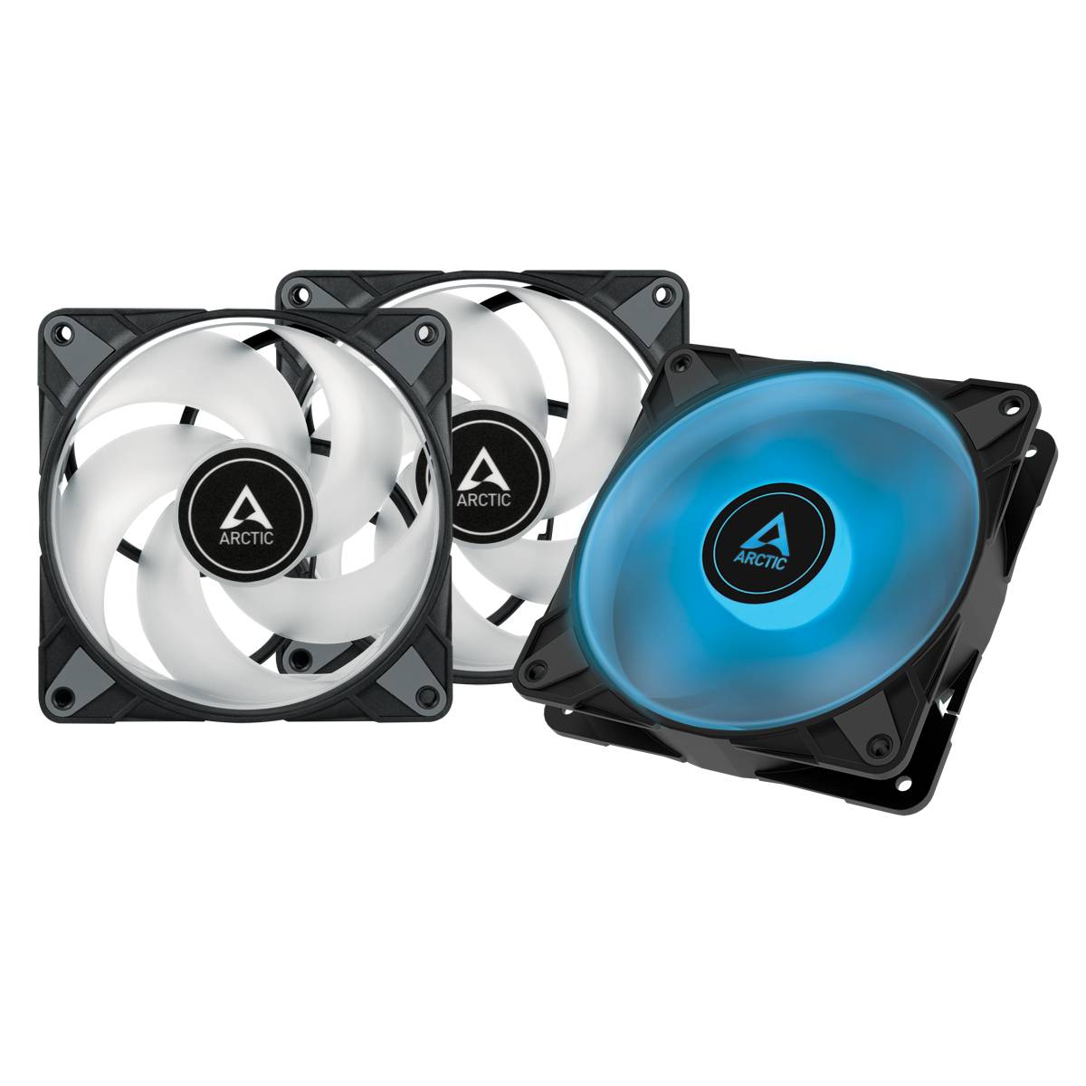 Arctic P12 PC-ventilator Zwart Incl. LED-verlichting