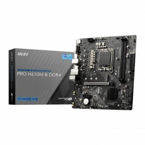 MSI MB PRO H610M-B DDR4 Moederbord Socket Intel LGA 1700 Vormfactor Micro-ATX Moederbord chipset Intel® H610 MSI MB PRO H610M-B DDR4 Moederbord Socket Intel LGA 1700 Vormfactor Micro-ATX Moederbord chipset Intel® H610