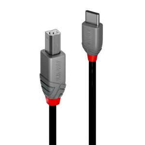 LINDY 36940 USB-kabel USB 2.0 USB-C stekker, USB-B stekker 0.50 m Zwart LINDY 36940 USB-kabel USB 2.0 USB-C stekker, USB-B stekker 0.50 m Zwart