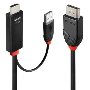 LINDY Monitor Adapter [1x HDMI-stekker, USB 3.2 Gen 1 stekker A (USB 3.0) – 1x DisplayPort stekker] 41500 3 m
