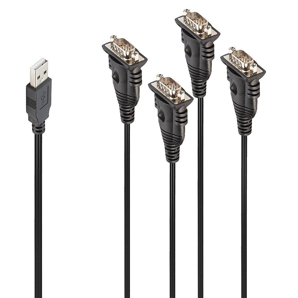 LINDY 42675 USB-kabel USB-A stekker, VGA-stekker 9-polig 0.94 m Zwart