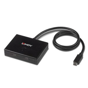 LINDY 43329 43329 USB-hub 2 poorten USB-A USB 3.2 Gen1 5 GBit/s Met USB-C stekker Zwart