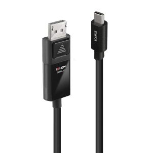 LINDY 43343 USB-kabel USB-C stekker, DisplayPort-stekker 3.00 m Zwart