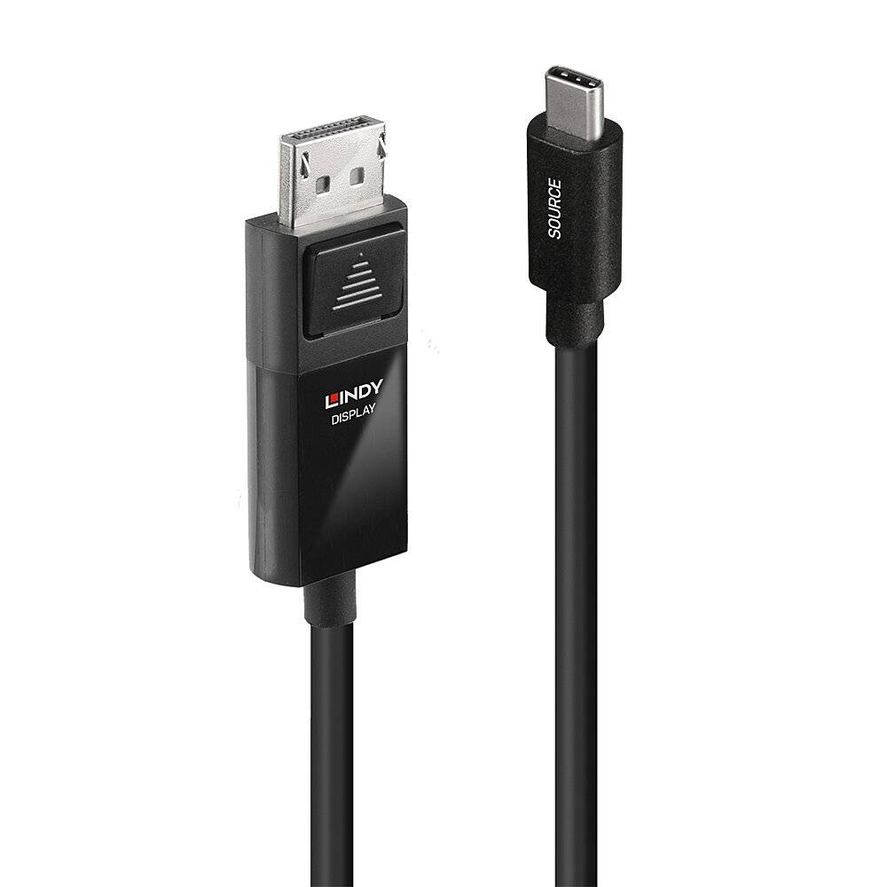 LINDY 43343 USB-kabel USB-C stekker, DisplayPort-stekker 3.00 m Zwart