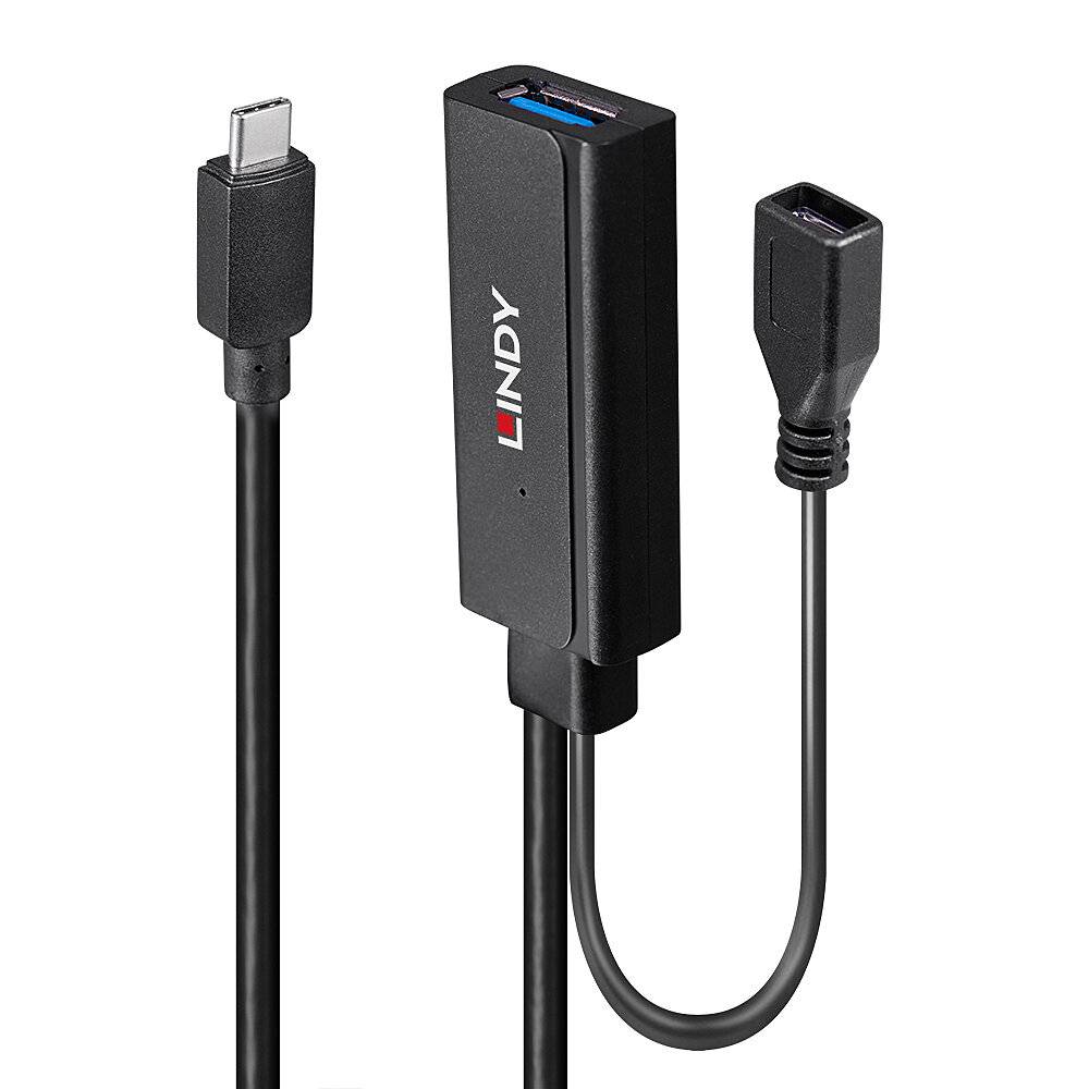 LINDY 43344 43344 USB-hub 2 poorten USB-A USB 3.2 Gen1 5 GBit/s Met USB-C stekker Zwart