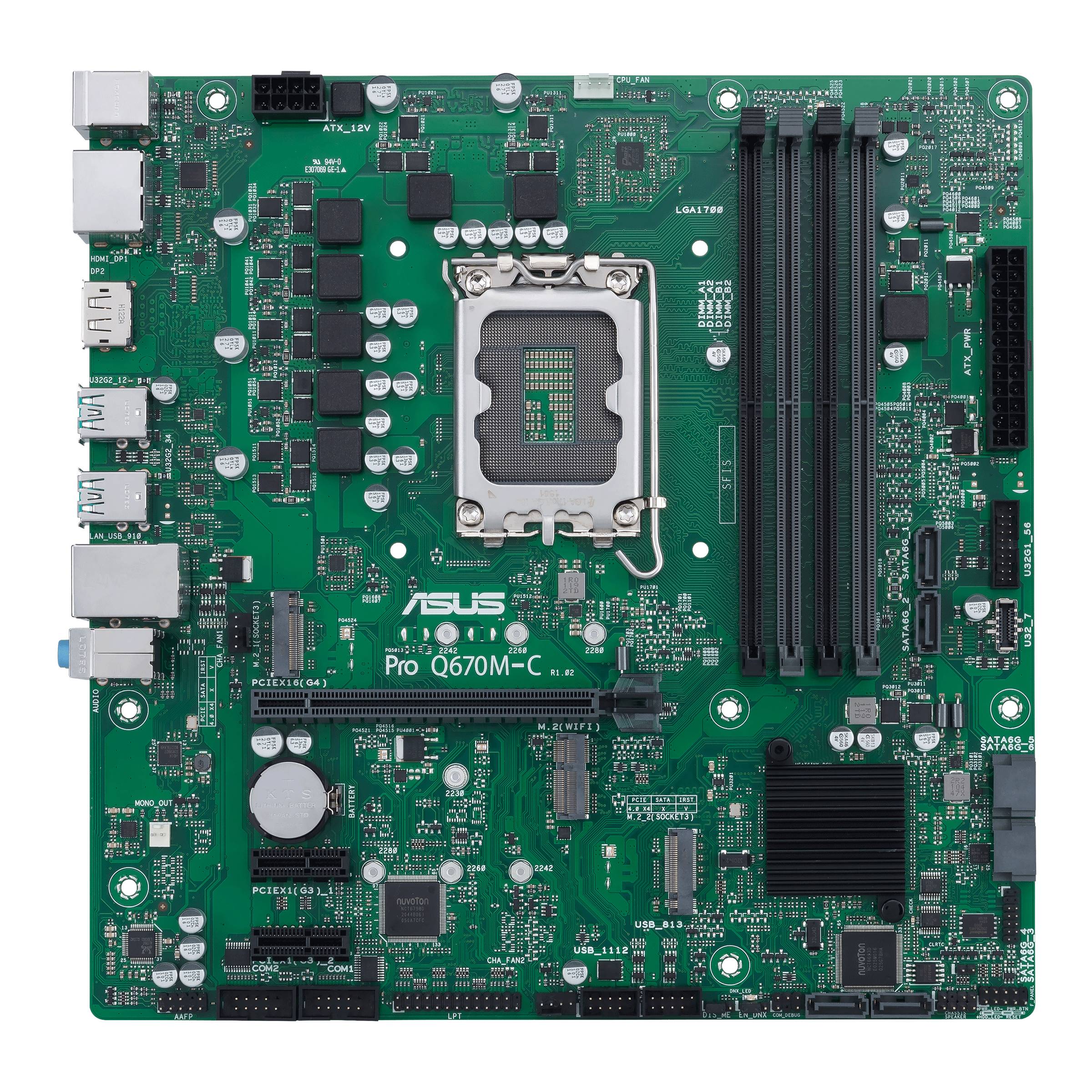 Asustek Computer PRO Q670M-C-CSM Moederbord Socket Intel LGA 1700 Vormfactor Micro-ATX Moederbord chipset Intel® Q670