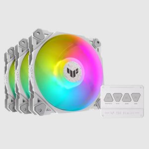 Asus TUF GAMING TF120 ARGB PC-ventilator Wit (b x h x d) 120 x 25 x 120 mm Incl. afstandsbediening, Incl. LED-verlichtin
