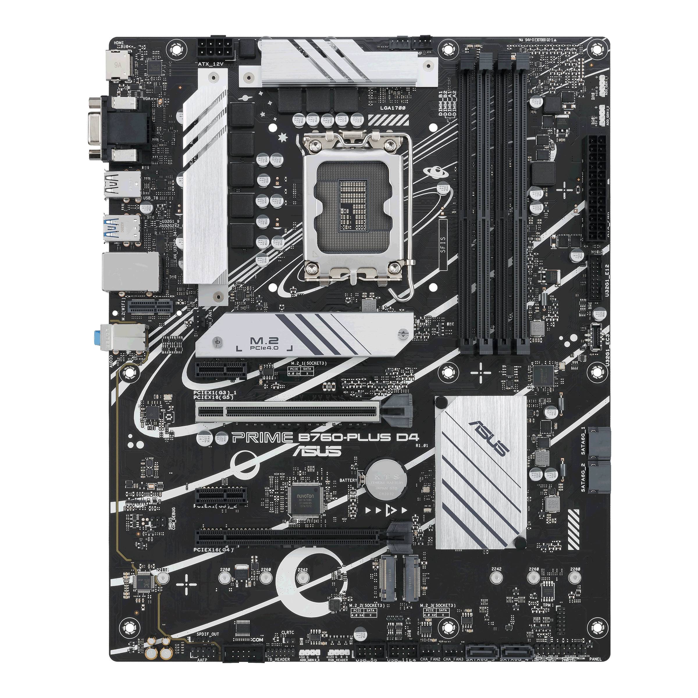 Asustek Computer PRIME B760-PLUS D4 Moederbord Socket Intel LGA 1700 Vormfactor ATX Moederbord chipset Intel® B760