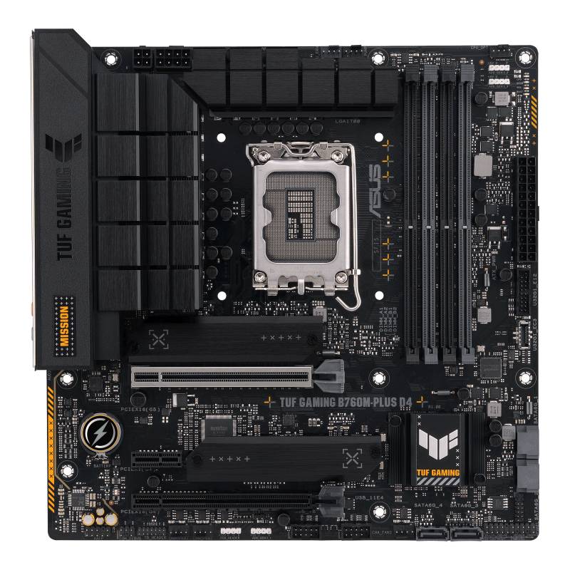 Asustek Computer TUF GAMING B760M-PLUS D4 Moederbord Socket Intel LGA 1700 Vormfactor Micro-ATX Moederbord chipset Intel