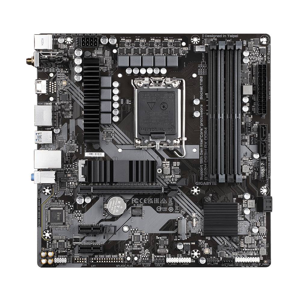 Gigabyte B760M DS3H AX DDR4 Moederbord Socket Intel LGA 1700 Vormfactor Micro-ATX Moederbord chipset Intel® B760 Express