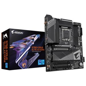 Gigabyte B760 AORUS ELITE AX DDR4 (rev. 1.0) Moederbord Socket Intel LGA 1700 Vormfactor ATX Moederbord chipset Intel® B Gigabyte B760 AORUS ELITE AX DDR4 (rev. 1.0) Moederbord Socket Intel LGA 1700 Vormfactor ATX Moederbord chipset Intel® B
