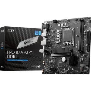 MSI PRO B760M-G DDR4 Moederbord Socket Intel LGA 1700 Vormfactor Micro-ATX Moederbord chipset Intel® B760 MSI PRO B760M-G DDR4 Moederbord Socket Intel LGA 1700 Vormfactor Micro-ATX Moederbord chipset Intel® B760