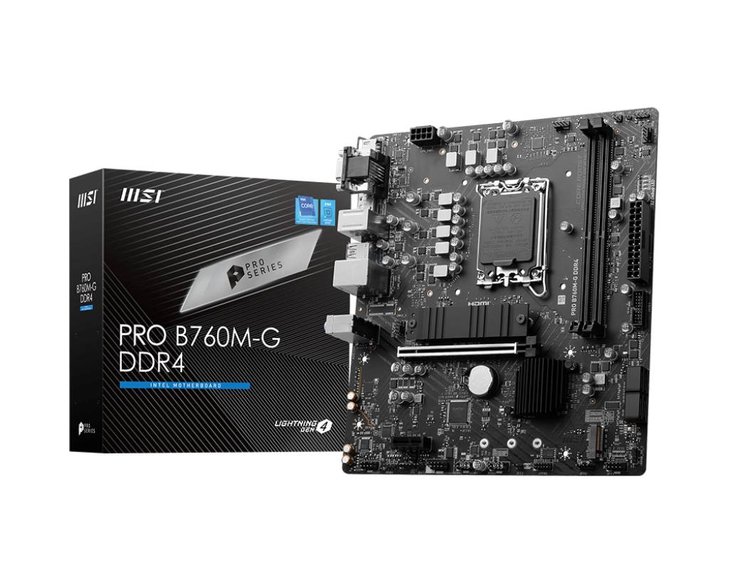 MSI PRO B760M-G DDR4 Moederbord Socket Intel LGA 1700 Vormfactor Micro-ATX Moederbord chipset Intel® B760