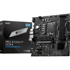 MSI PRO B760M-P DDR4 Moederbord Socket Intel LGA 1700 Vormfactor Micro-ATX Moederbord chipset Intel® B760 MSI PRO B760M-P DDR4 Moederbord Socket Intel LGA 1700 Vormfactor Micro-ATX Moederbord chipset Intel® B760