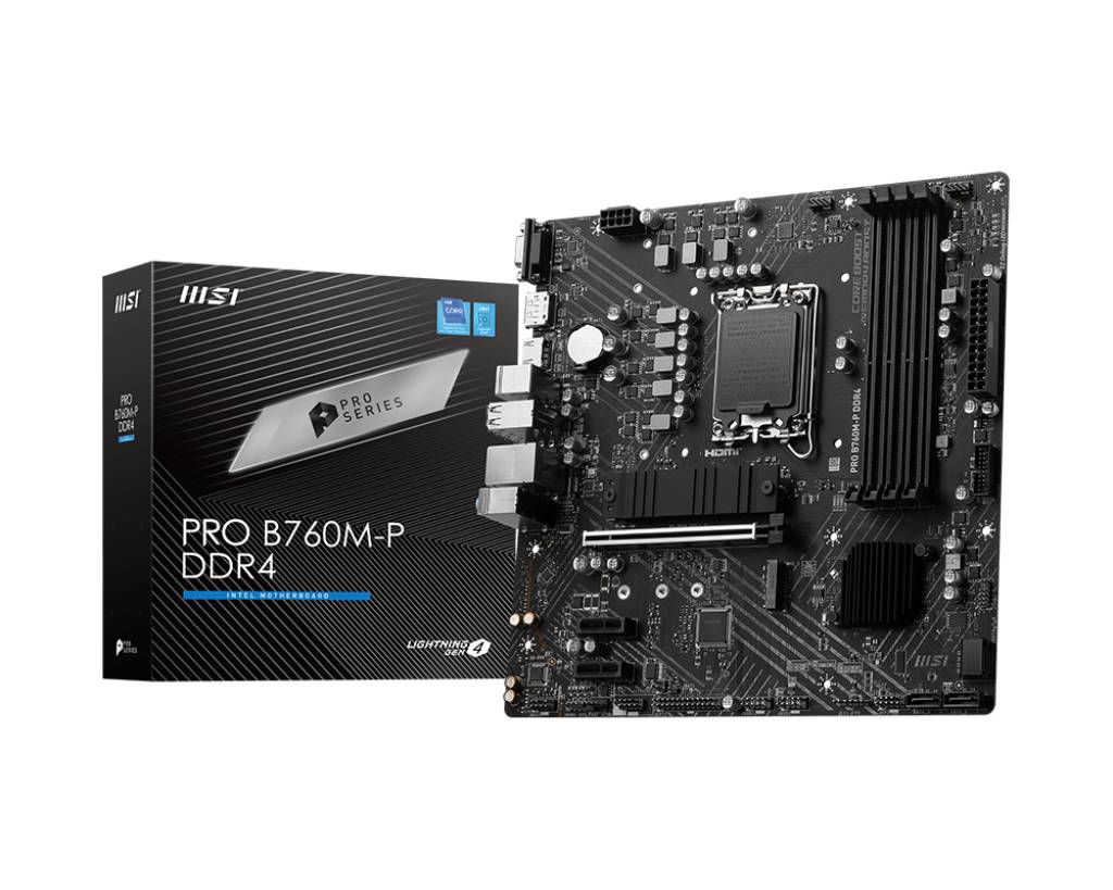 MSI PRO B760M-P DDR4 Moederbord Socket Intel LGA 1700 Vormfactor Micro-ATX Moederbord chipset Intel® B760