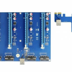 Delock PCIe Riser-kabel PCIe x16 bus, USB-A bus 0.60 m Blauw 41427 Delock PCIe Riser-kabel PCIe x16 bus, USB-A bus 0.60 m Blauw 41427