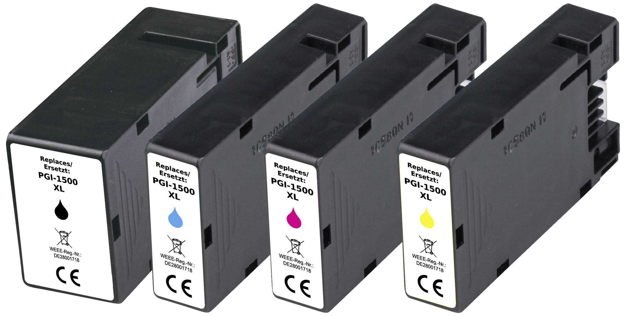 Renkforce Inktcartridge vervangt Canon PGI-1500BK XL, PGI-1500C XL, PGI-1500M XL, PGI-1500Y XL Compatibel Combipack Zwar
