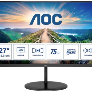 AOC Q27V4EA LED-monitor Energielabel F (A – G) 68.6 cm (27 inch) 2560 x 1440 Pixel 16:9 4 ms HDMI, DisplayPort, Hoofdtel AOC Q27V4EA LED-monitor Energielabel F (A – G) 68.6 cm (27 inch) 2560 x 1440 Pixel 16:9 4 ms HDMI, DisplayPort, Hoofdtel