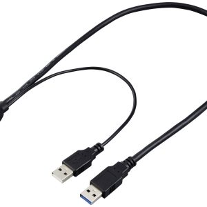 Renkforce RF-5719752 USB-kabel USB 3.0 USB-A stekker, USB-A bus 0.50 m Zwart