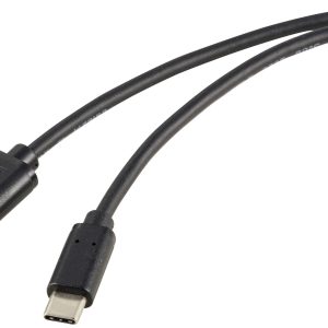 Renkforce RF-5720404 USB-kabel USB 3.2 Gen2 USB-C stekker, USB-A stekker 1.00 m Zwart Afscherming totaal