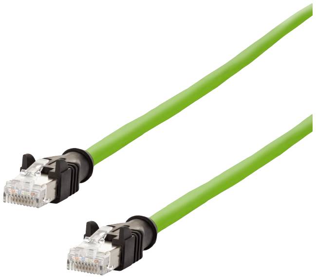 Metz Connect 142M2X55100 RJ45 Netwerkkabel, patchkabel CAT 6A S/FTP 10.00 m Groen PUR-mantel, Zuurbestendig, Ozonbestend