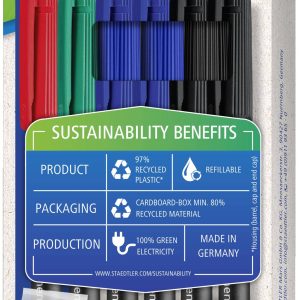 Staedtler Foliestift Lumocolor® permanent pen 318 318 C6-1 Rood, Blauw, Groen, Zwart Staedtler Foliestift Lumocolor® permanent pen 318 318 C6-1 Rood, Blauw, Groen, Zwart