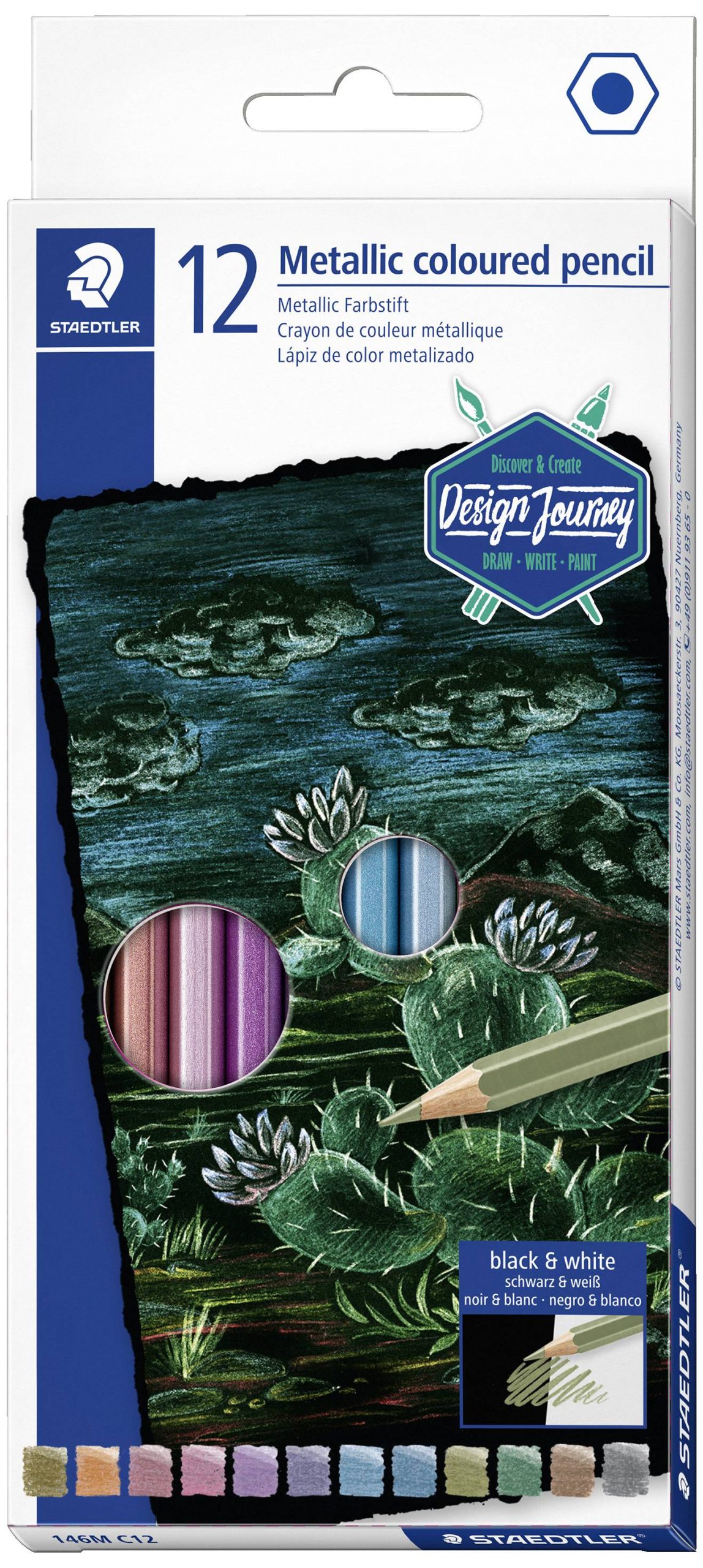 Staedtler Kleurpotlood metallic 146M Zeshoek zacht 146M C12 12 stuk(s)
