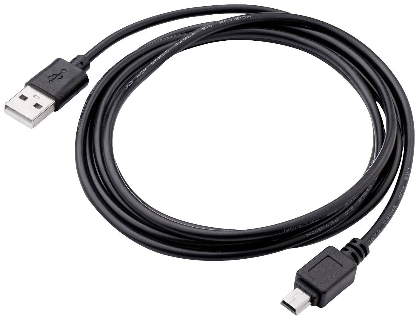 Akyga AK-USB-03 USB-kabel USB-A stekker, USB-mini-B stekker 1.80 m Zwart