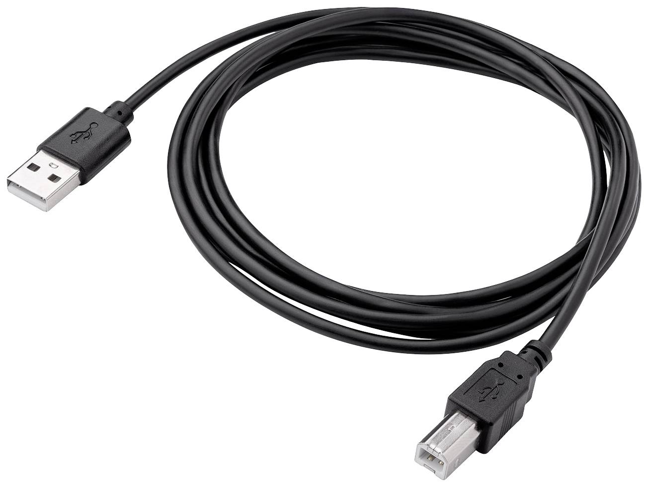 Akyga AK-USB-04 USB-kabel USB 2.0 USB-A stekker, USB-B stekker 1.80 m Zwart