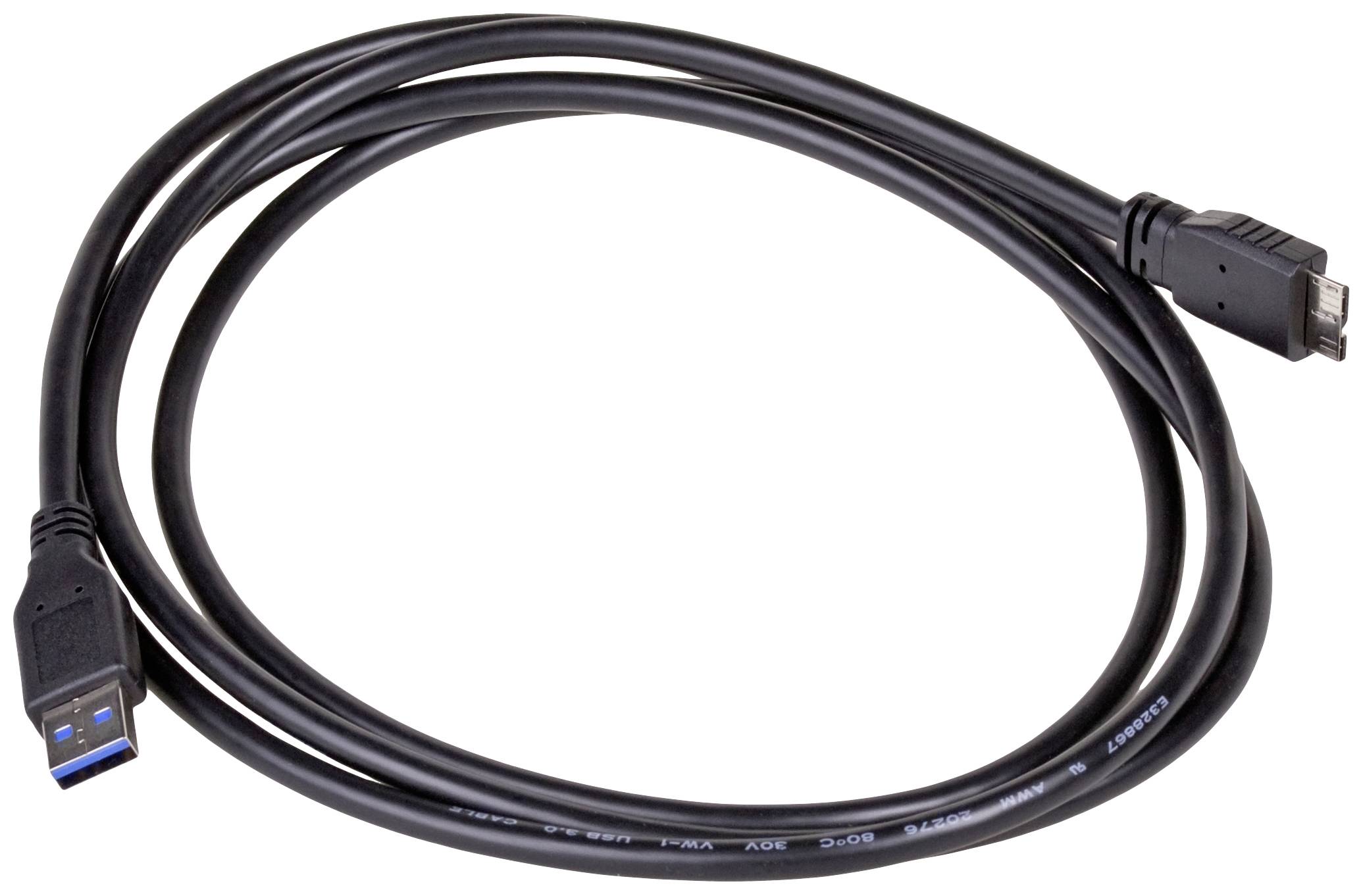 Akyga AK-USB-13 USB-kabel USB 3.0 USB-A stekker, USB-micro-B 3.0 stekker 1.80 m Zwart