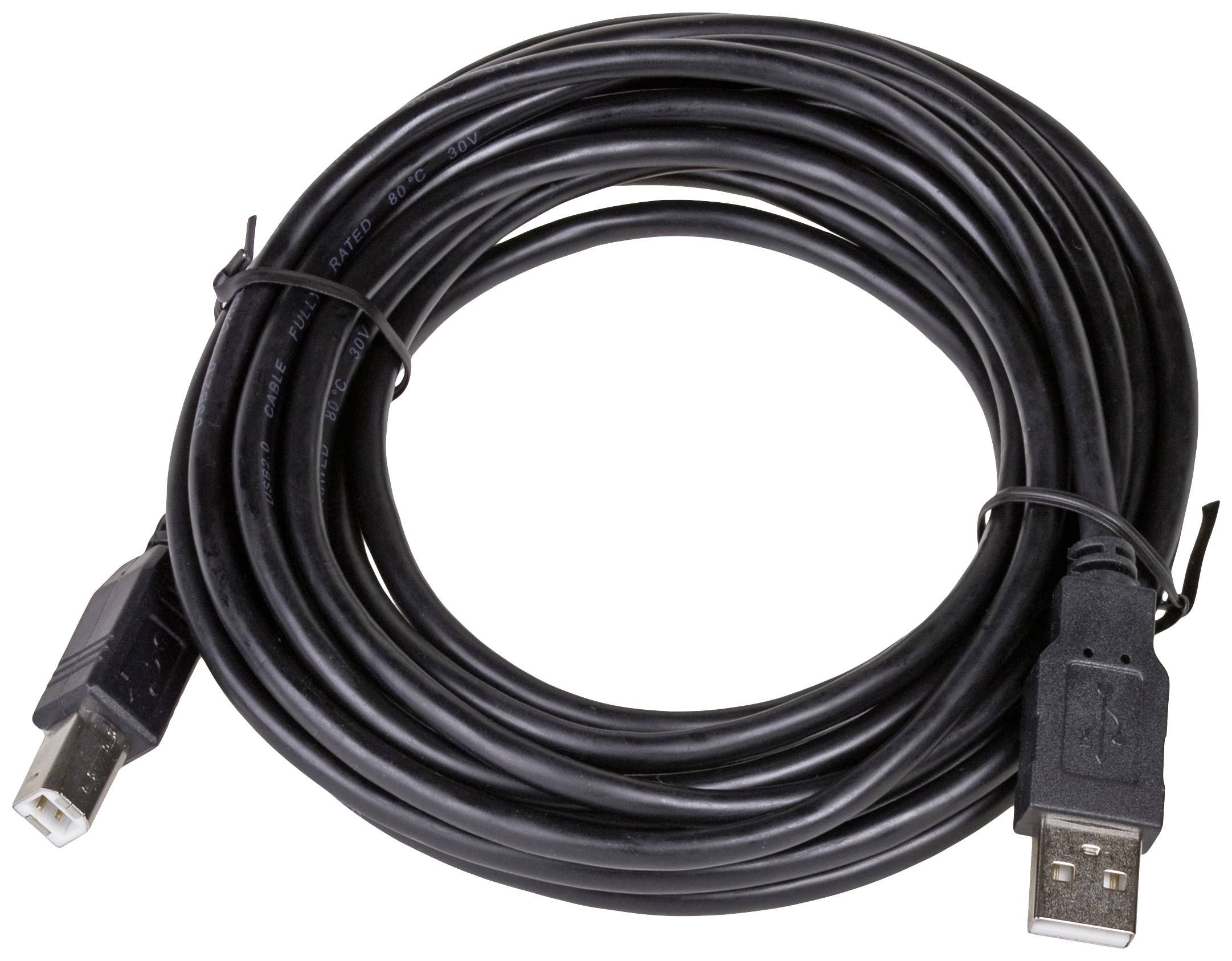 Akyga AK-USB-18 USB-kabel USB 2.0 USB-A stekker, USB-B stekker 5.00 m Zwart
