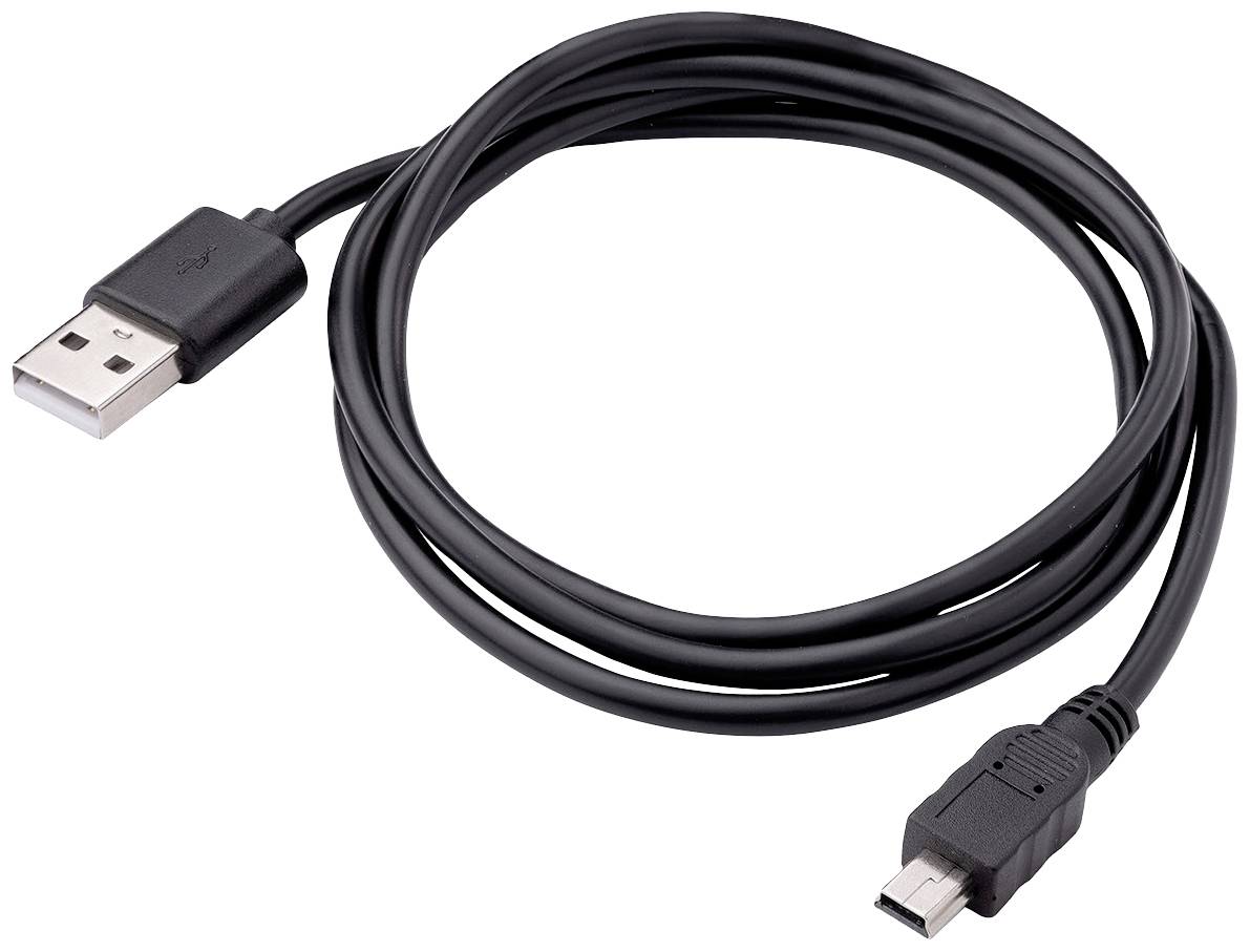 Akyga AK-USB-22 USB-kabel USB-A stekker, USB-mini-B stekker 1.00 m Zwart