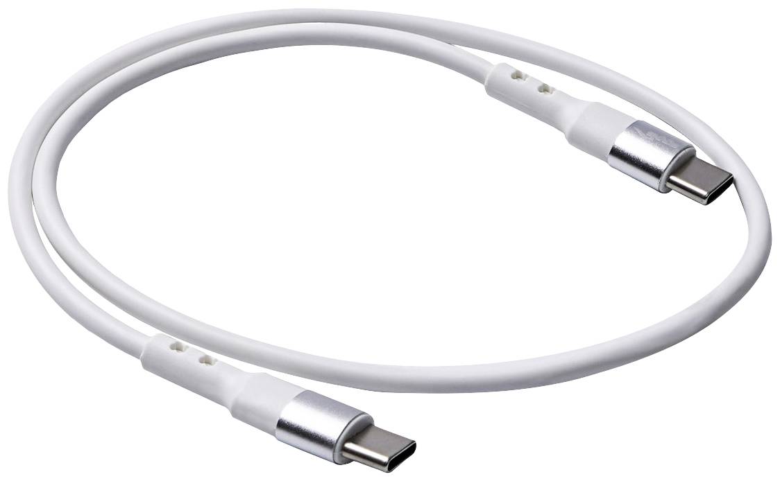 Akyga AK-USB-39 USB-kabel USB 2.0 USB-C stekker, USB-C stekker 0.50 m Wit Stekker past op beide manieren