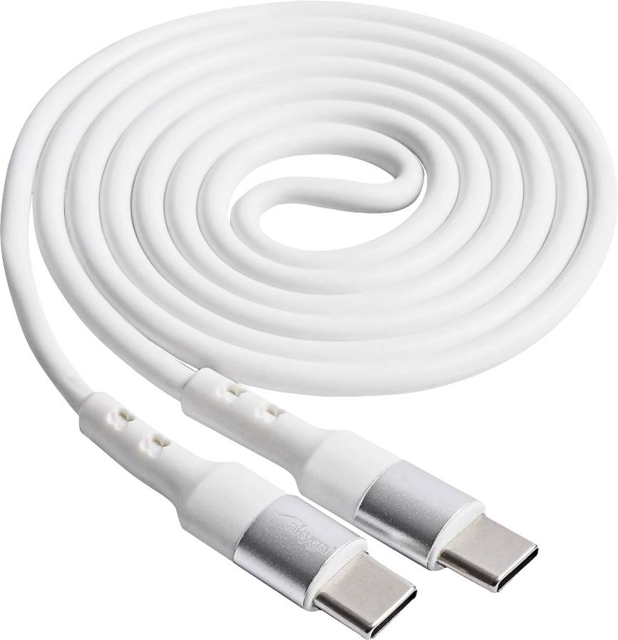 Akyga AK-USB-40 USB-kabel USB 2.0 USB-C stekker, USB-C stekker 1.00 m Wit